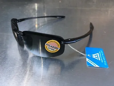 Maxx HD Sunglasses # 5 Polarized Gloss Black Smoke Lens Fishing HDP 57585 Rev19 • $19.95