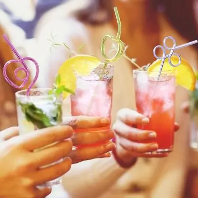 30Pcs Funny Crazy Straws Colorful Reusable Crazy Loop Straws For Party New GS • £9.11