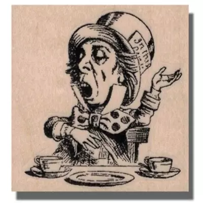 ALICE IN WONDERLAND Rubber Stamp Tea Party Mad Hatter Tea Cup HandsBirthday • $10.18