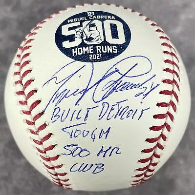 Miguel Cabrera Autographed Inscribed Official 500 HR Rawlings Baseball JSA COA • $31