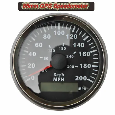 85mm Digital GPS Speedometer Odometer Gauge 0-300KM/H 200MPH For Car Motorcycle  • $60.89