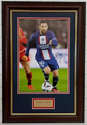 $69.99 • Buy Lionel  Leo  Messi PSG Signed Action Photo Print Framed Soccer Memorabilia