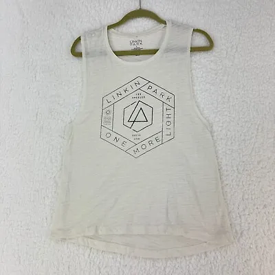 Linkin Park Womens Ivory One More Light Album Graphic Print Band Tank Top Size L • £12.52