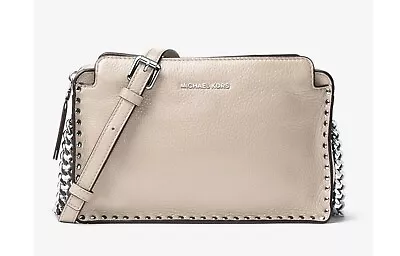 MICHAEL KORS Women's 'ASTOR' Cement LEATHER SHOULDER SATCHEL BAG • $103.96