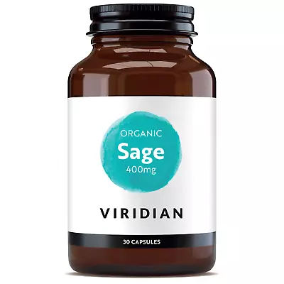 Viridian Organic Sage 400mg 30 Veg Capsules • £14.39