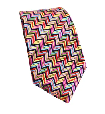 Duchamp London Wow! Gorgeous Multicolor 'bright Herringbone' Tie Freepost • $78.26