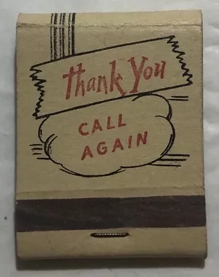 Thank You Call Again Matchbook (Missing Matches) • $6.90