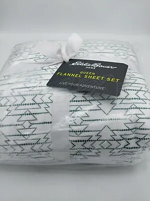 Eddy Bauer Home Queen Flannel Sheet Set Wildwood  Green 100% Cotton  • $34.95