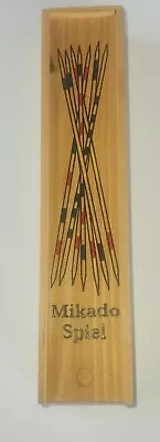 Vintage Mikado Spiel Wood Pick Up Sticks Game Wooden Box Complete W Instructions • $10.33