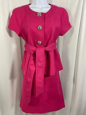 J. Crew Collection Pink Cotton Skirt Suit Women Size 10/8 Spring Easter Outfit • $55