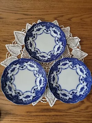 3 1880 Antique Petrus Regout Maastricht Transfer Flow Blue Plates Bowl Holland  • $31.88