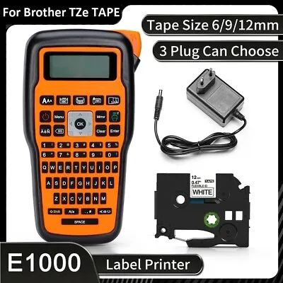 Industrial Label Maker Printer E1000 Label Machine For P-Touch 12mm Tape TZe-231 • £35.99