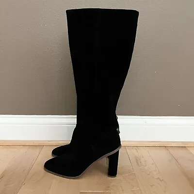 Vince Camuto Women's Phranzie Knee High Boot 8 Black Suede Leather • $89