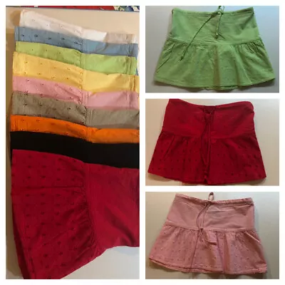 Mini Skirts Ladies 100% Cotton Embroidered Garment Dyed (10 Colors) • $6