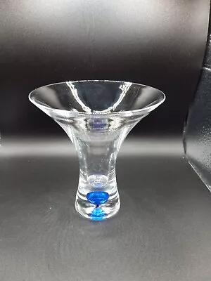 Hand Blown CIROC Vodka Martini Glasses  With Blue Bubble Base  • $10.95