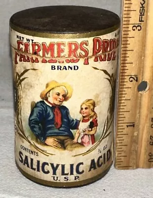 Antique Farmers Pride Salicylic Acid Box Terre Haute Indiana Medicine N/ Tin • $15.50