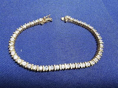 Grandma Grabe's Beautiful Vintage 925 Sterling Silver Vermeil Tennis Bracelet • $0.75