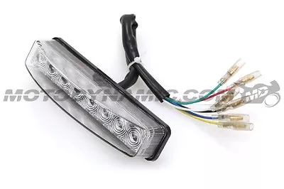 Universal Motorcycle LED Brake Running Tail Light Integrated Turn Signals CLEAR • $81.95