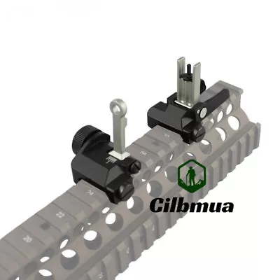 NEW Folding Back Up Iron Sight Flip Up Front Rear Set CNC Rail KAC300 Metal • $30.06