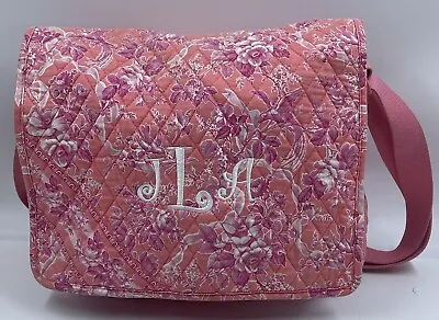 Vera Bradley Women's Handbag Pink Hope Toile Quilted Messenger Crossbody Bag • $38.49