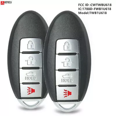 2*Replacement Smart Remote Key Fob 4B For Infiniti M35 M45 2006-2010 - CWTWBU618 • $29.90