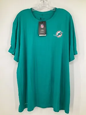 Miami Dolphins Team Issued Aqua Dri-fit Short Sleeve Shirt New W/tags Size: 2xl • $28.99
