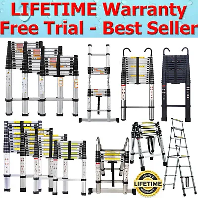 8-20FT Tall Telescoping Ladder Extension Collapsible Ladders Aluminum/Steel+Hook • $74.10