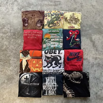Vintage T Shirt Bundle Lot Of 12 Mix Sizes Single Stitch Reseller 90s Y2K Nike • $35