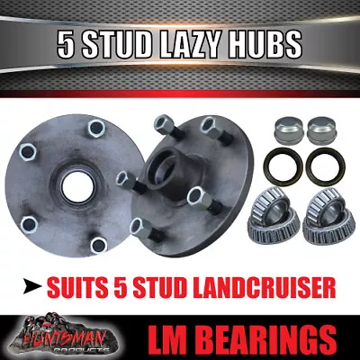 Pair 5 Stud Trailer Hubs Suit Toyota Landcruiser 5/150 PCD & LM Holden Bearings • $99.20