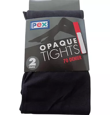 £9.99 • Buy Opaque Pex Tights 70 Denier Lycra, 2 Per Pack Colour Charcoal Grey