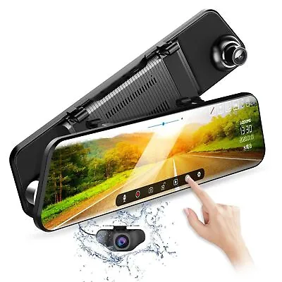 $139.99 • Buy AZDOME 12  Mirror Car Dash Cam DVR Touch Rear View Camera Video Recorder 1080P