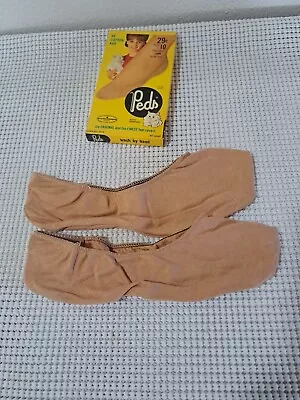 Vintage  Peds All Cotton Knit Low Sun Tan Kitty Komfort Foot Covers NOS • $16