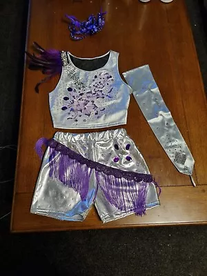 2 X Purple Silver Pairs Doubles Freestyle Dancing Costumes Age U 12 14 Size 6 8  • £150