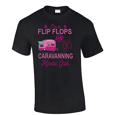 Flip Flops Caravanning Kid Of Girl T-Shirt Caravan T-Shirt • £10.49