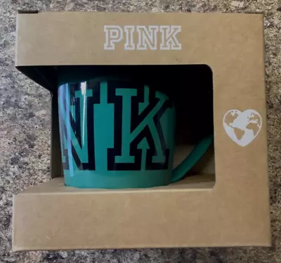 Victoria’s Secret Pink Logo Ceramic Mug Enchanted Forest Green NIB • $31.99