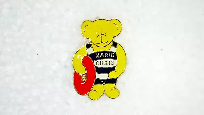 Marie Curie Bear Holding A Rubber Ring Charity Pin Badge • £1.10