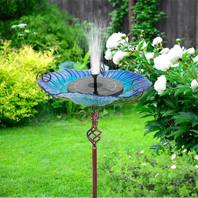 £19.91 • Buy 31  Tall Garden Bird Bath Water Dish Glass Top Feeder Bowl W/ Freestanding Stake
