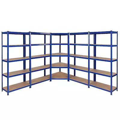 £169.99 • Buy 5 Bay Corner Racking/Shelving 5 Tier Heavy Duty Garage Storage Racks 