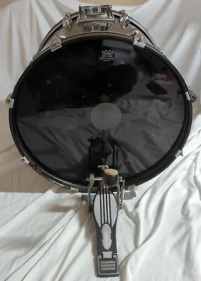 Pacific Black Bass Drum With Mapex P200RB Mapex Rebel Single Bass Drum Pedal 24 • $149.99