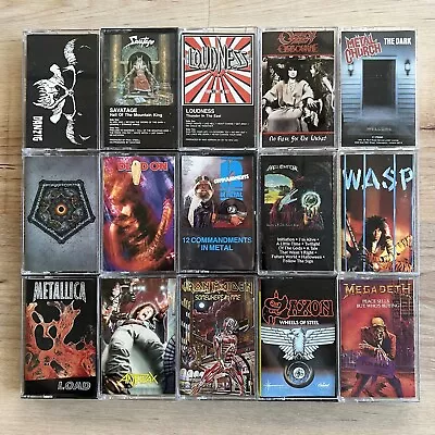 15x HEAVY METAL Cassette Tape Lot: RARE Iron Maiden Metallica Megadeth Danzig • $27.66