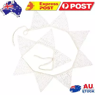 10 Flags Lace Vintage Party Wedding Pennant Bunting Banner Decor • $9.29