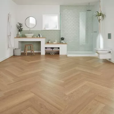 Karndean Van Gogh Warm Brushed Oak SM-VGW121T Herringbone LVT • £125