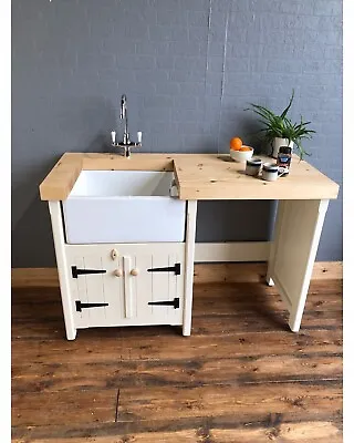 £1100 • Buy Pine Freestanding Kitchen Belfast Butler Sink Unit + Appliance Gap Laundry Room