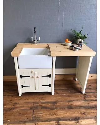 £1195 • Buy Pine Freestanding Kitchen Belfast Butler Sink Unit + Appliance Gap Laundry Room