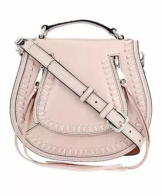 💯Rebecca Minkoff Vanity Saddle Lilac Rose Genuine Leather Crossbody Bag $325 • $185