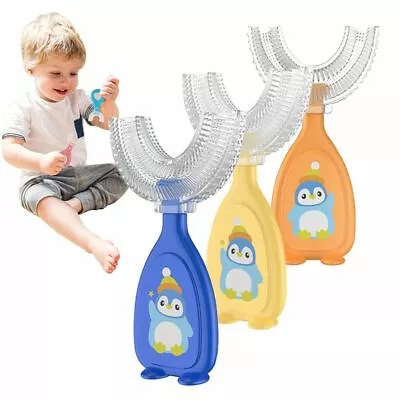 $10.42 • Buy Children U Shaped Toothbrush Soft Silicone Brush Head 360° Oral  Teeth Cleaning