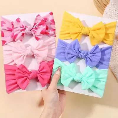 Candy Colors Baby Bowknot Hairband Broadside Headband Kids Girls Boutique Elasti • $1.37