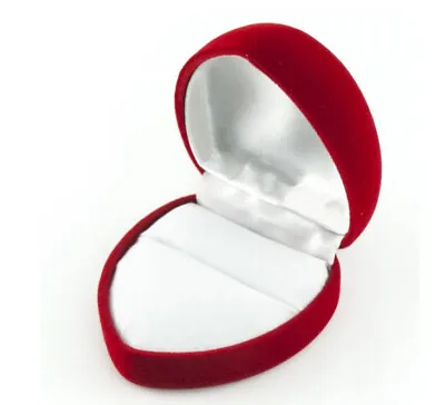  Red Velvet Heart Ring Box Fancy Ring Box Elegant Ring Box Simple Ring Box • $2.95