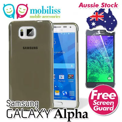 TPU Gel Jelly Iskin Case Cover For Samsung Galaxy Alpha - Dark Grey • $8.95