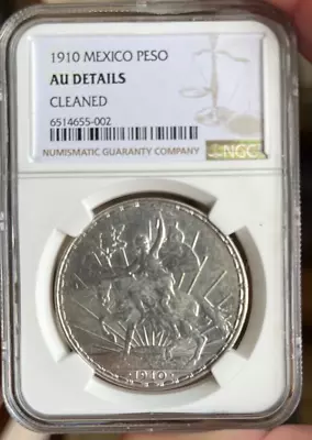 1910 Mexico Peso Silver Coin   NGC AU Details.  Freshly Graded • $349